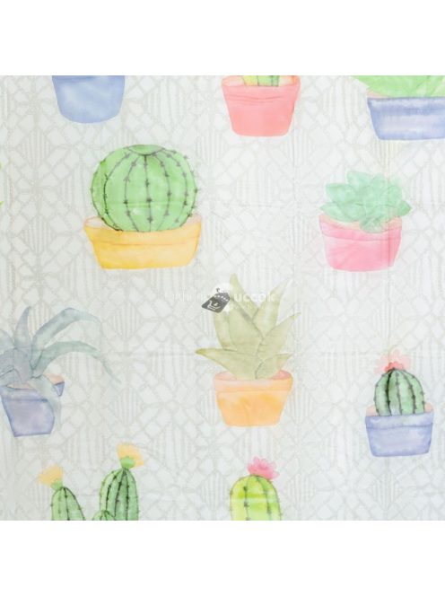 Zuhanyfüggöny (180 x 180 cm) - - kaktusz mintás