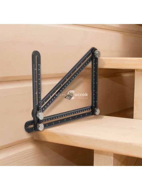 Handy Fém négyoldalú vonalzó, szögmásoló - 31 x 18 cm