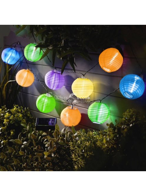 Szolár lampion fényfüzér - 10 db-os LED - 3,7 m