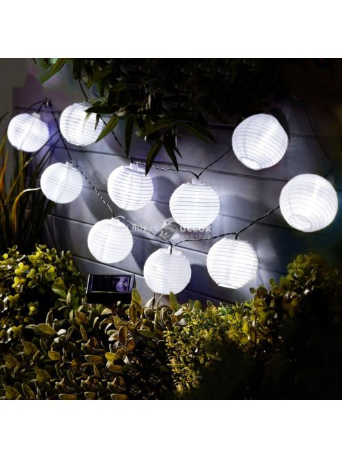 Szolár lampion fényfüzér - 10 db-os LED - 3,7 m