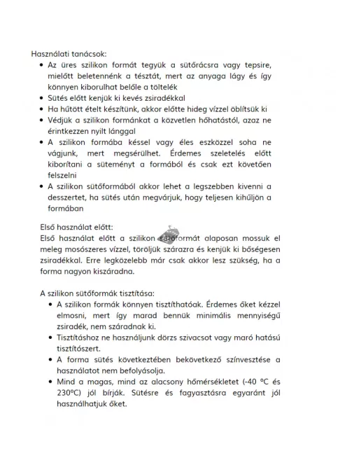 Szilikon sütőforma