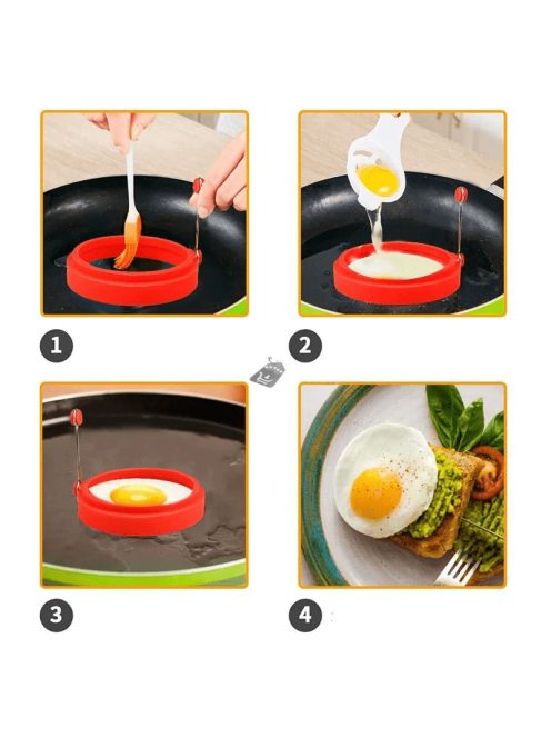Tapadásmentes tojás és palacsinta készítő gyűrű