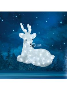 LED-es fekvő rénszarvas dísz