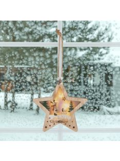 Karácsonyi csillag, fa ablak-, ajtódísz