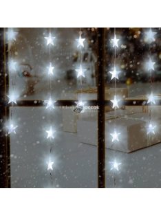 LED fényfüggöny csillag dekorációval