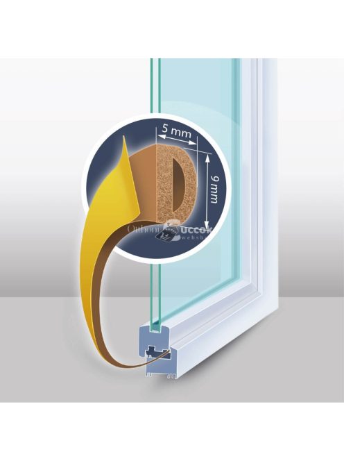 Öntapadós ajtó- ablakszigetelő (D - profil)