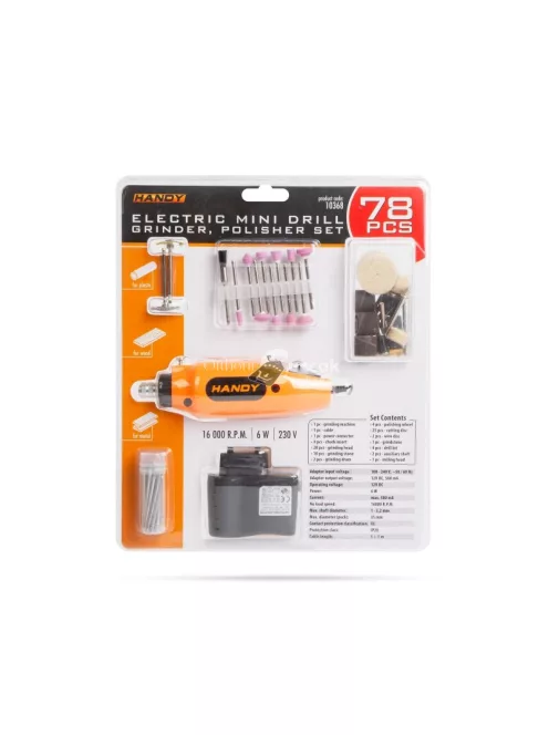 Panelfúró, csiszoló, polírozó szett, 78 részes