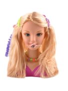 Fodrász babafej + kozmetikai kellék