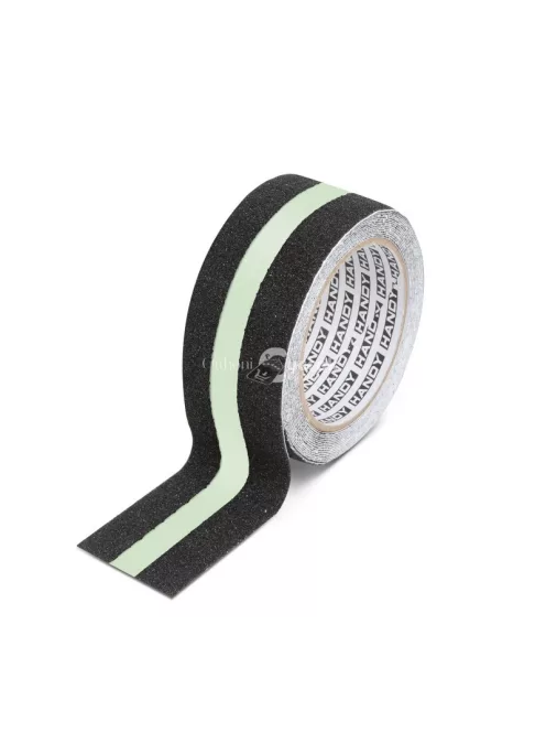 Handy Ragasztószalag - csúszásmentes - 5 m x 50 mm - foszforeszkáló / fekete
