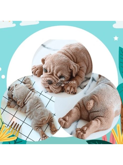 3D kiskutya alakú szilikon sütiforma