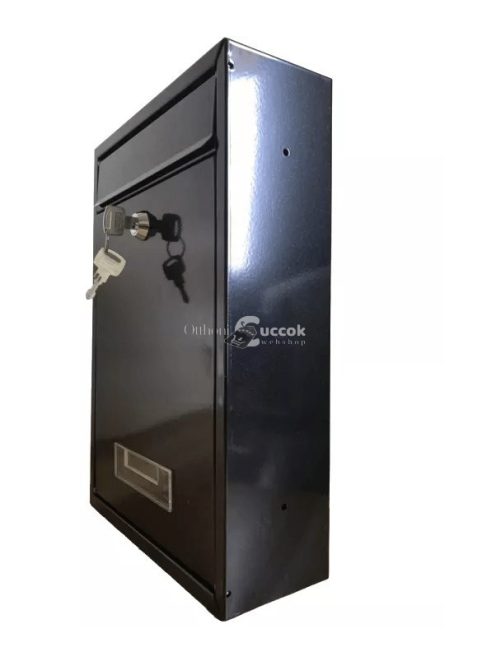 Fekete horganyzott acél postaláda, névjegyzékkel