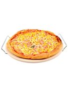 Pizzasütő kő lap, állvánnyal - 33 cm (Perfect Home)