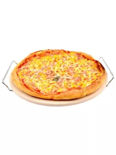 Pizzasütő kő lap, állvánnyal - 33 cm (Perfect Home)