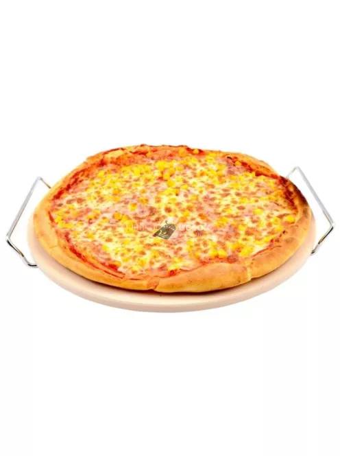 Pizzasütő kő lap, állvánnyal - 33 cm (Perfect Home)