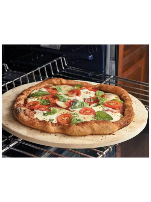 Pizzasütő kő lap, állvánnyal - 33 cm (Perfect Home)