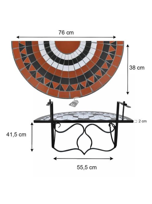 Lehajtható balkon asztal