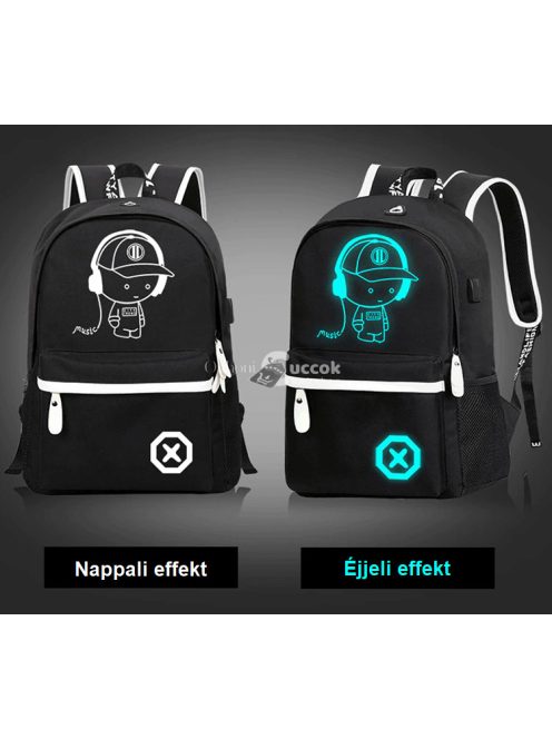 Világító USB-töltős hátizsák