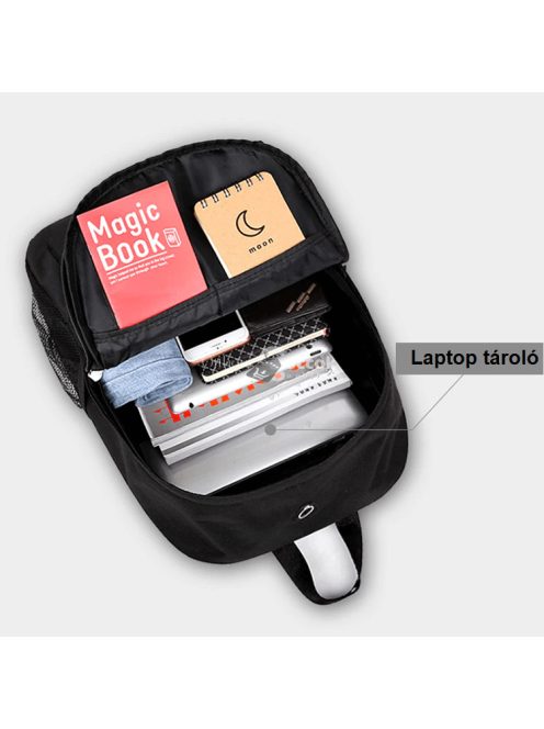 Világító USB-töltős hátizsák