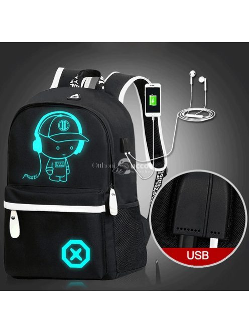 Világító USB-töltős hátizsák