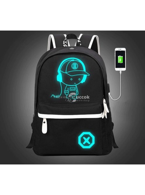 Világító USB-töltős hátizsák