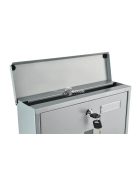 Acél postaláda plexi betekintővel és újságtartóval 