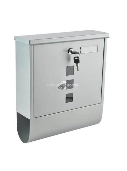 Acél postaláda plexi betekintővel és újságtartóval 