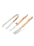 Grill eszköz szett, 3 db-os, fa nyéllel