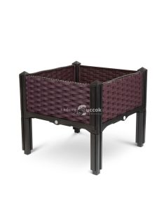 Műanyag virágosláda, rattan, variálható