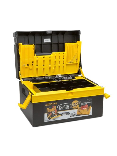 Fiókos, műanyag szerszámosláda - 380 x 220 x 270 mm