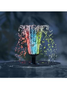 Szolár szökőkút színes LED-del, akkumulátorral