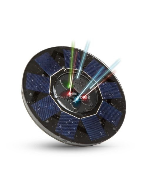 Szolár szökőkút színes LED-del, akkumulátorral