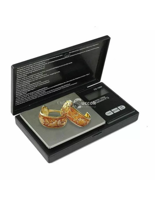 Digitális ékszermérleg, zsebmérleg, fekete