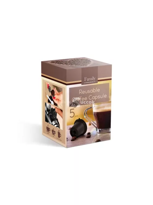Újratölthető műanyag kávékapszula (Nespresso gépekbe - 5 darabos)