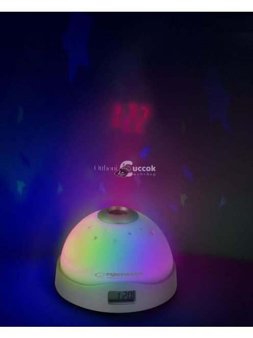 Projektoros ébresztőóra led világítással