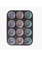 Muffin sütőtálca, sütőlap + 12 db szilikon forma