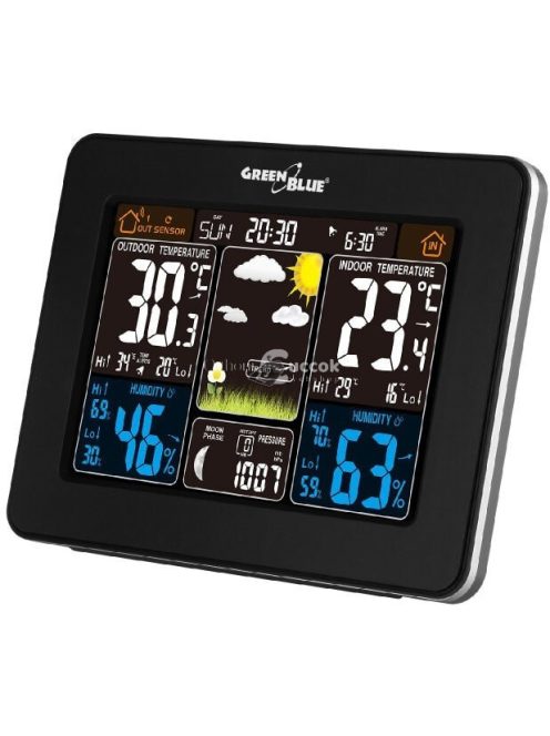 Greenblue vezeték nélküli otthoni időjárás állomás, GB523