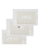 Home by Somogyi Digitális LED ébresztőóra, fehér, hőmérséklet kijelzéssel