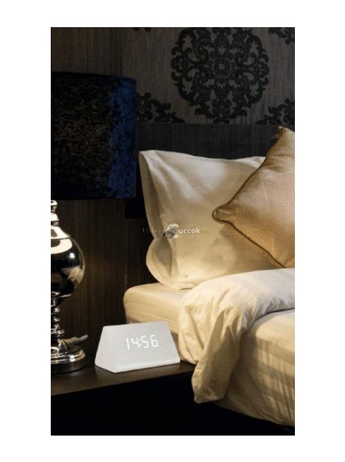 Home by Somogyi Digitális LED ébresztőóra, fehér, hőmérséklet kijelzéssel