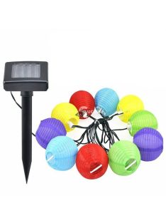 Színes, szolár lampionfüzér (10 darabos)