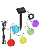 Színes, szolár lampionfüzér (10 darabos)