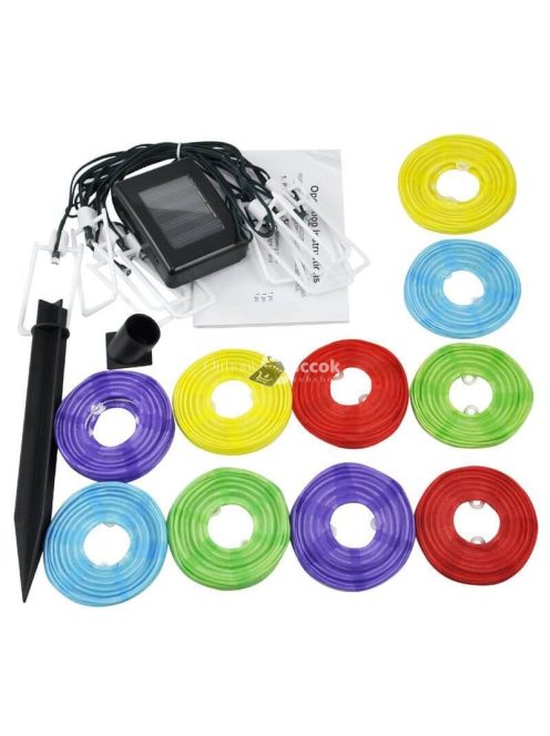 Színes, szolár lampionfüzér (10 darabos)