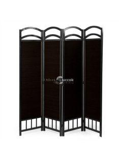 4 paneles térelválasztó paraván, sötétbarna színben