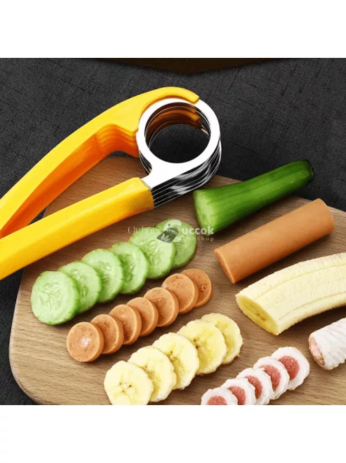 Konyhai gyümölcs-, és zöldségszeletelő, banánvágó