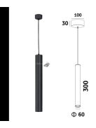 Fekete csöves függőlámpa
