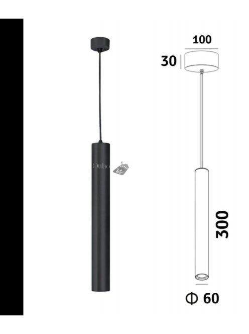 Fekete csöves függőlámpa