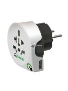 Q2 power utazóadapter, World to Europe USB