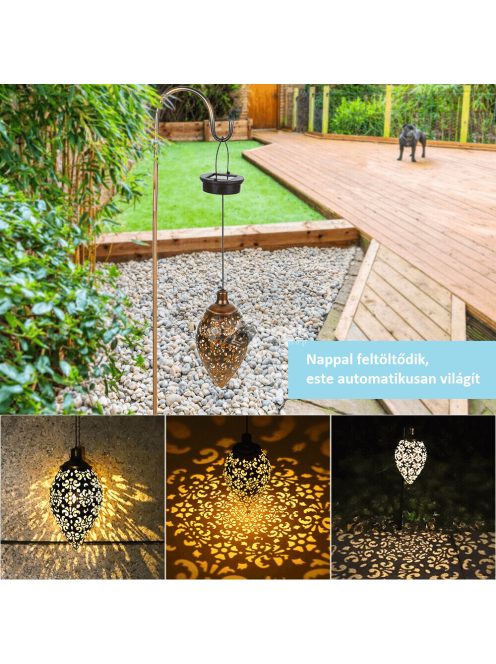 Kültéri LED lámpa lézervágott mintával - függő