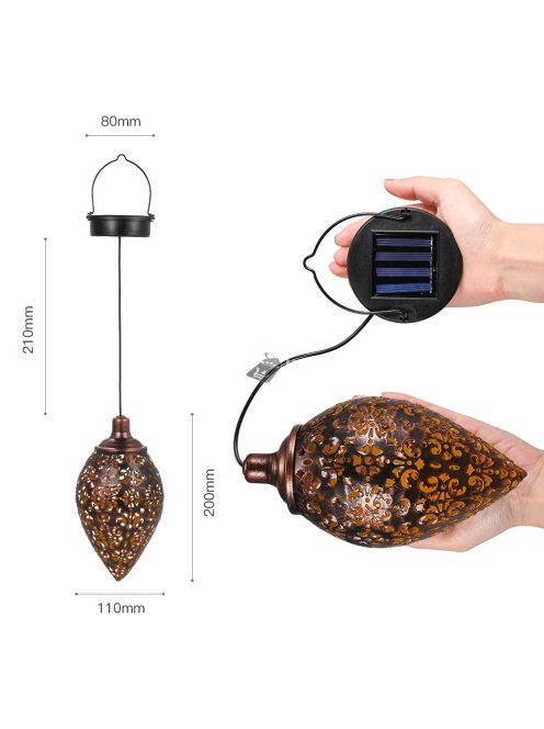 Kültéri LED lámpa lézervágott mintával - függő