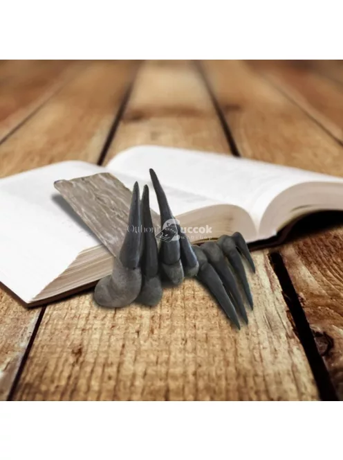 Gyanta boszorkánykéz alakú könyvtartó, könyvjelző