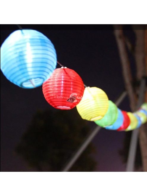 Party lampion, 10 LED-es, elemes